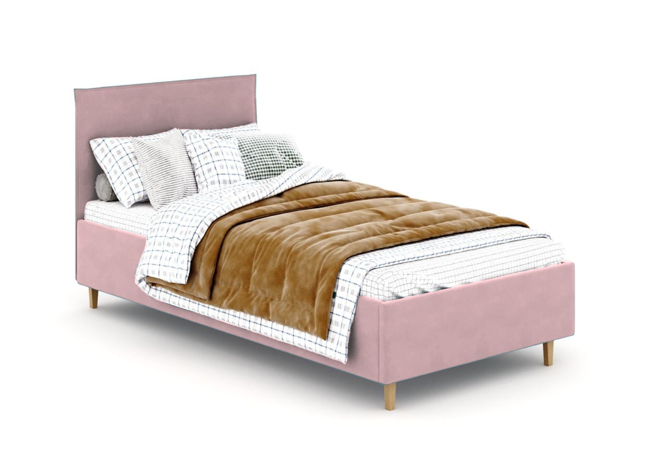 Różowe łóżko dziecięce 90x200cm